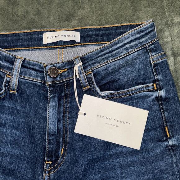 Flying Monkey Dark Blue Cropped Jeans - Picture 7 of 8